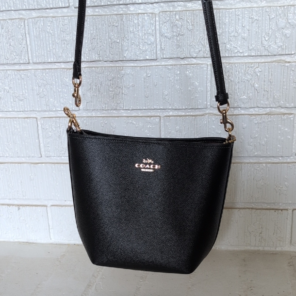 Coach Black Crossbody Bag with Adjustable Strap and Silver Hardware